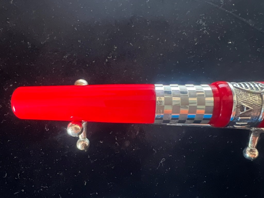 🔴 DELTA penna stilografica Alfa Romeo Giulietta rossa Argento 925 e ORO 18 KT M