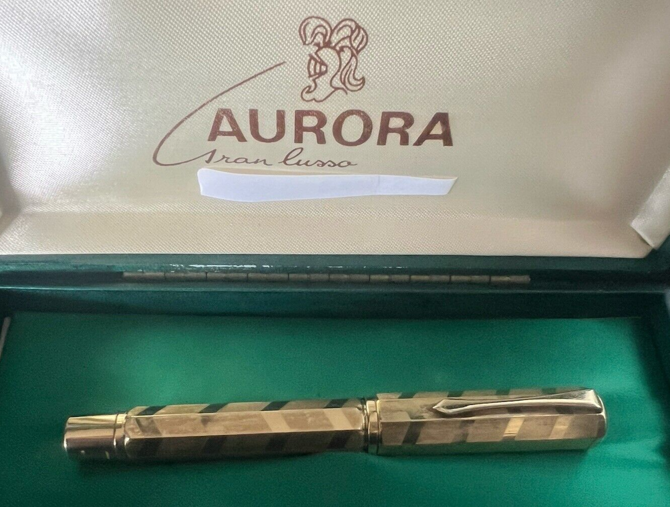 🔴 AURORA penna stilografica Numero 1 pennino ORO 14K F pulsante di fondo