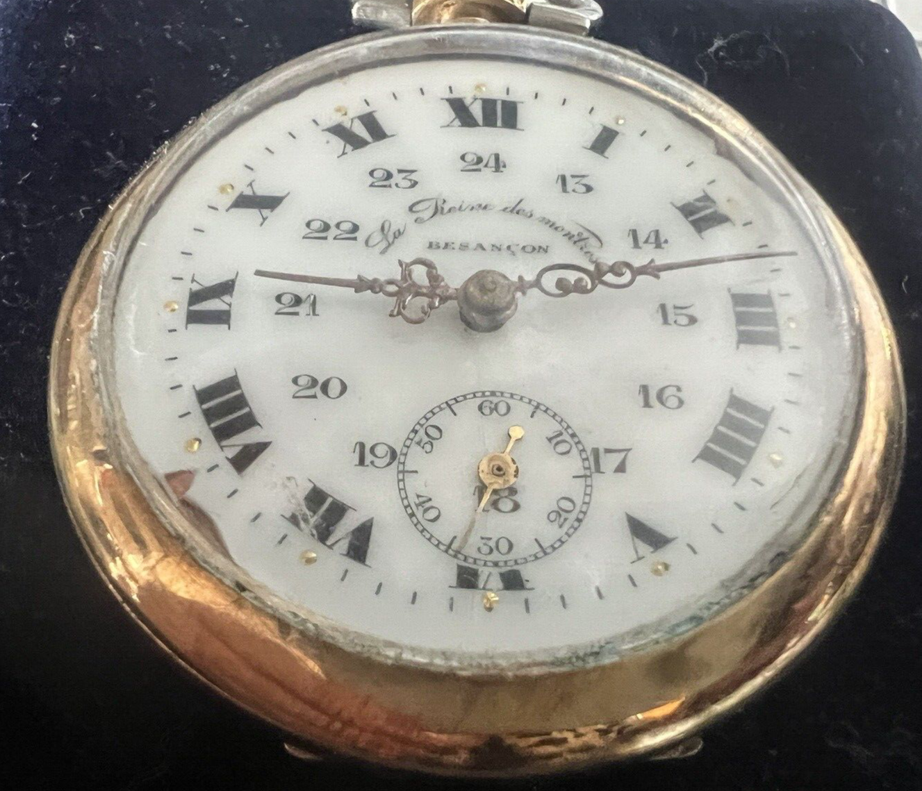 Montre Poche Homme LA REINE DES MONTRES Besancon Manuel Laminé Or