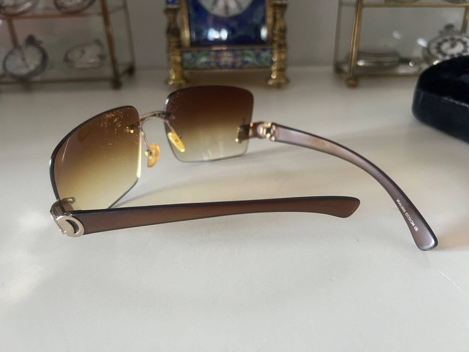 Leo Martini Lunettes Soleil Femme Lentilles Gradient Marron Avec Rayures, Cru