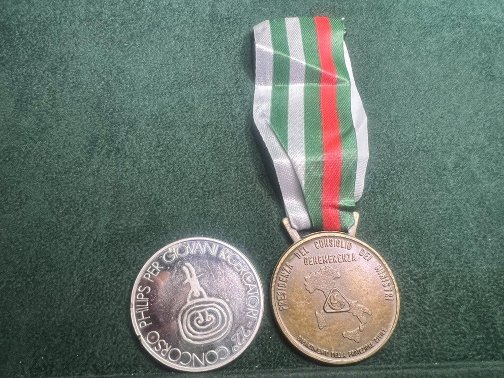 Medals Sport to The Merit Metal With Ribbons Vintage Stock n.21 