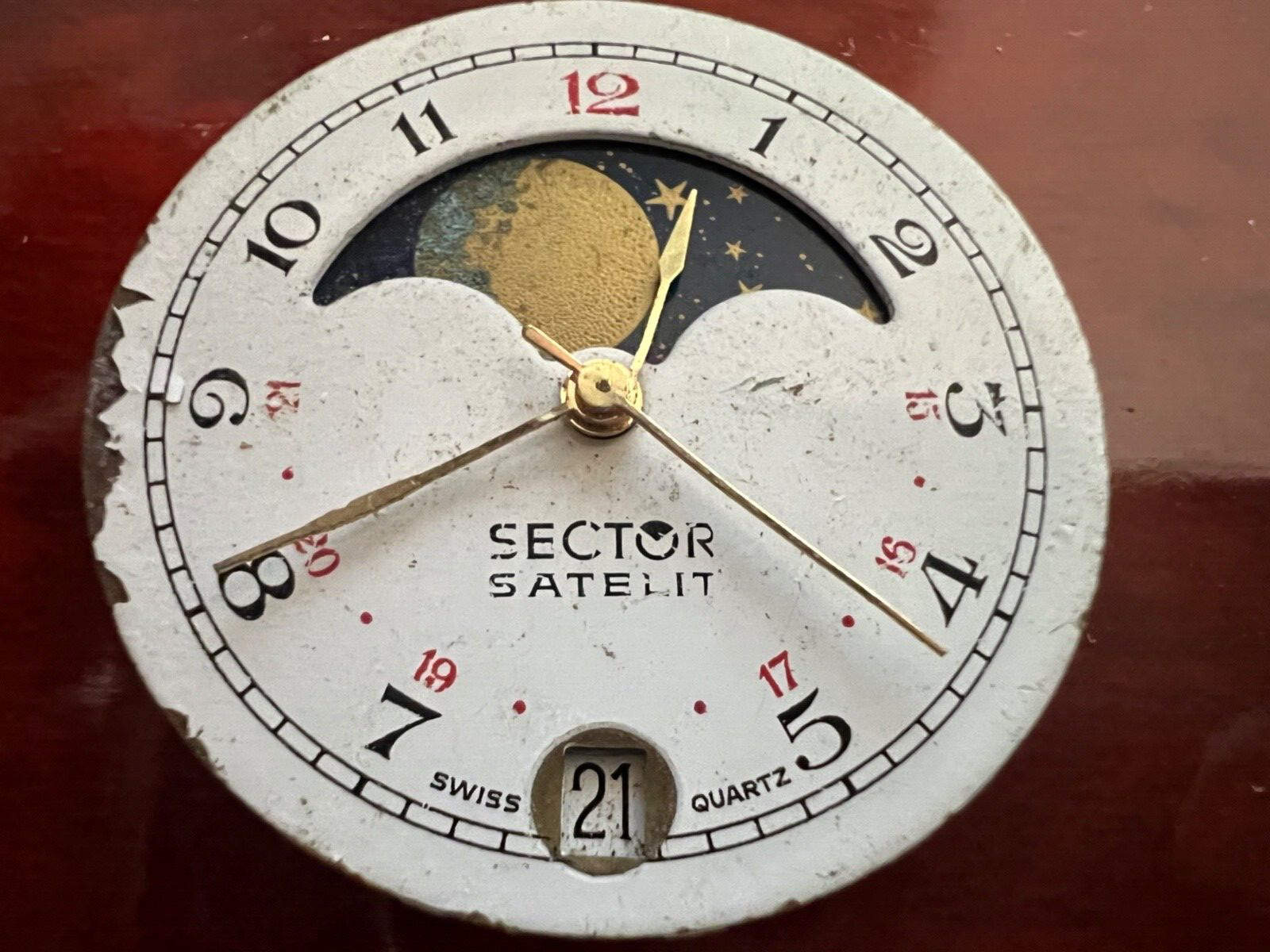 🔴 Movimento SECTOR quadrante orologio SATELIT fasi lunari lancette