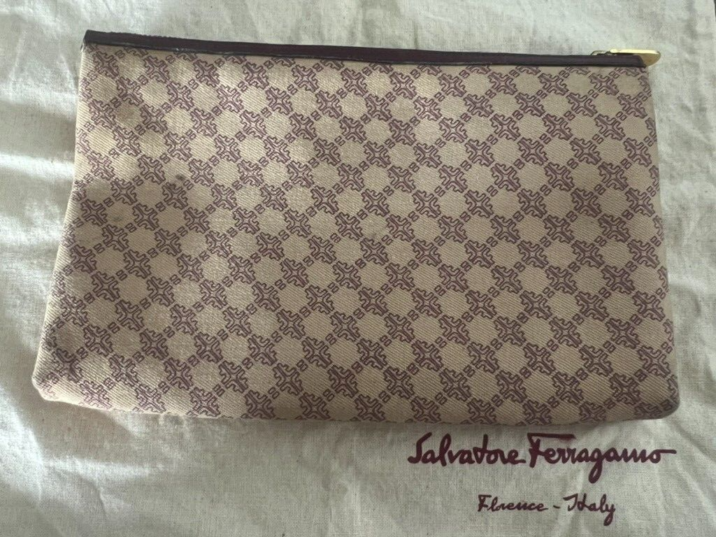 Salvatore Ferragamo Pochette Porte Maquillage Homme Femme Petit Sac Vintage