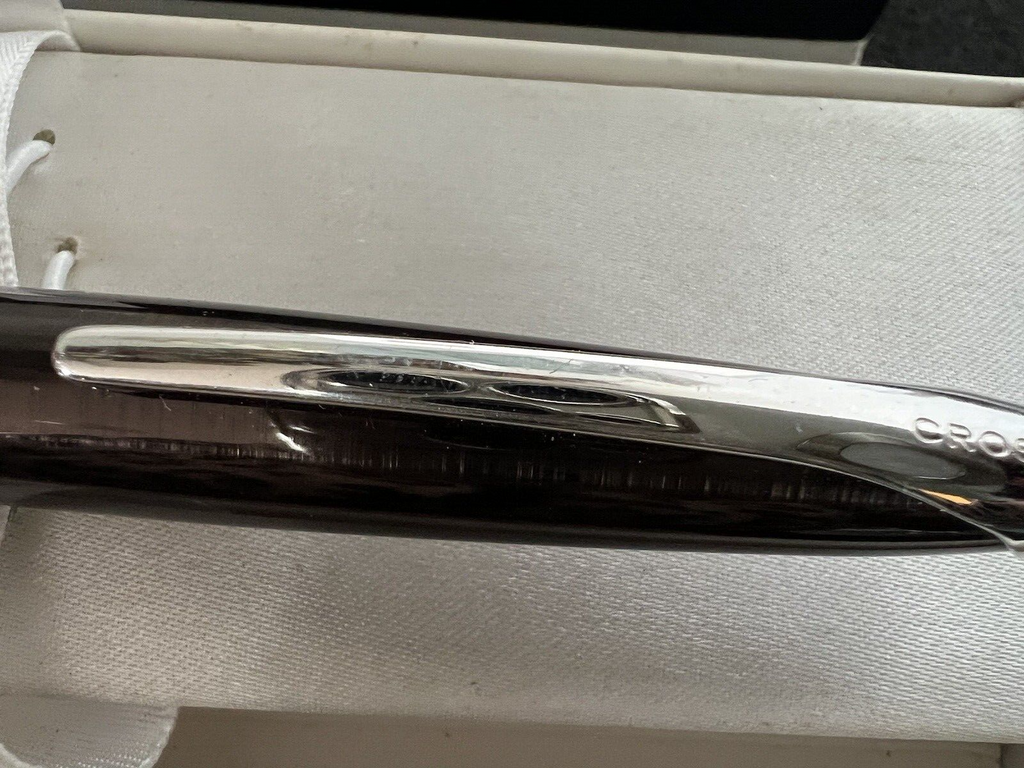 🔴 CROSS penna sfera lacca millerighe marrone e cromata aereodinamica scrive E