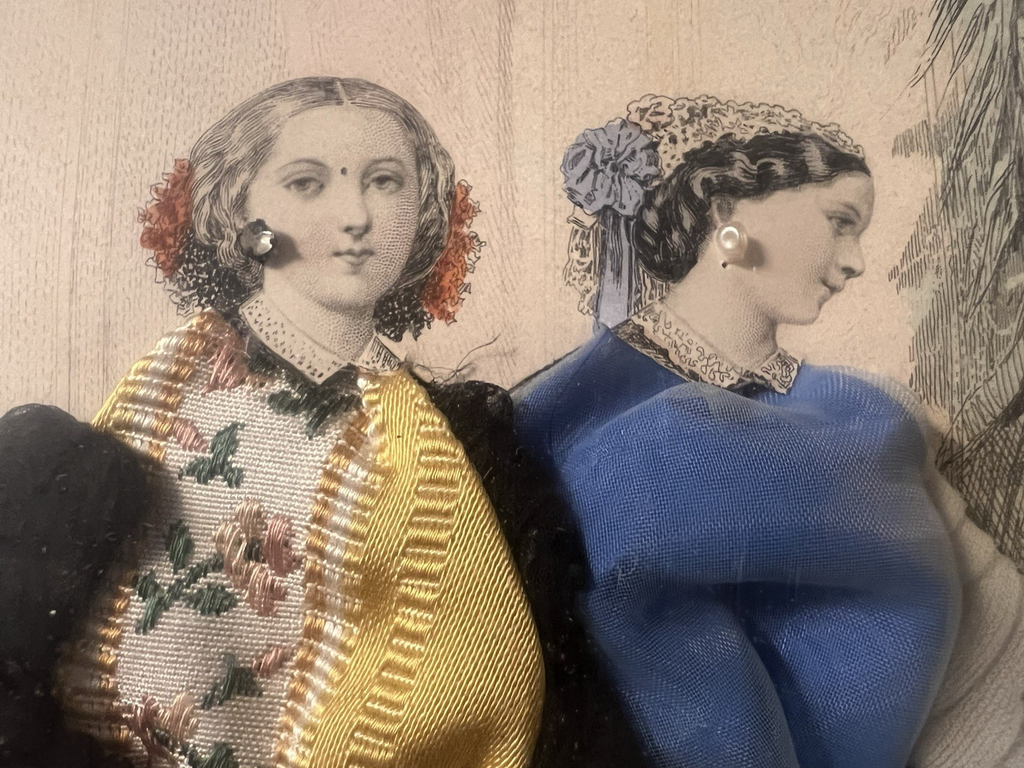 🔴 Stampa moda francese con tessuto tridimensionale Les Modes Parisiennes vintag