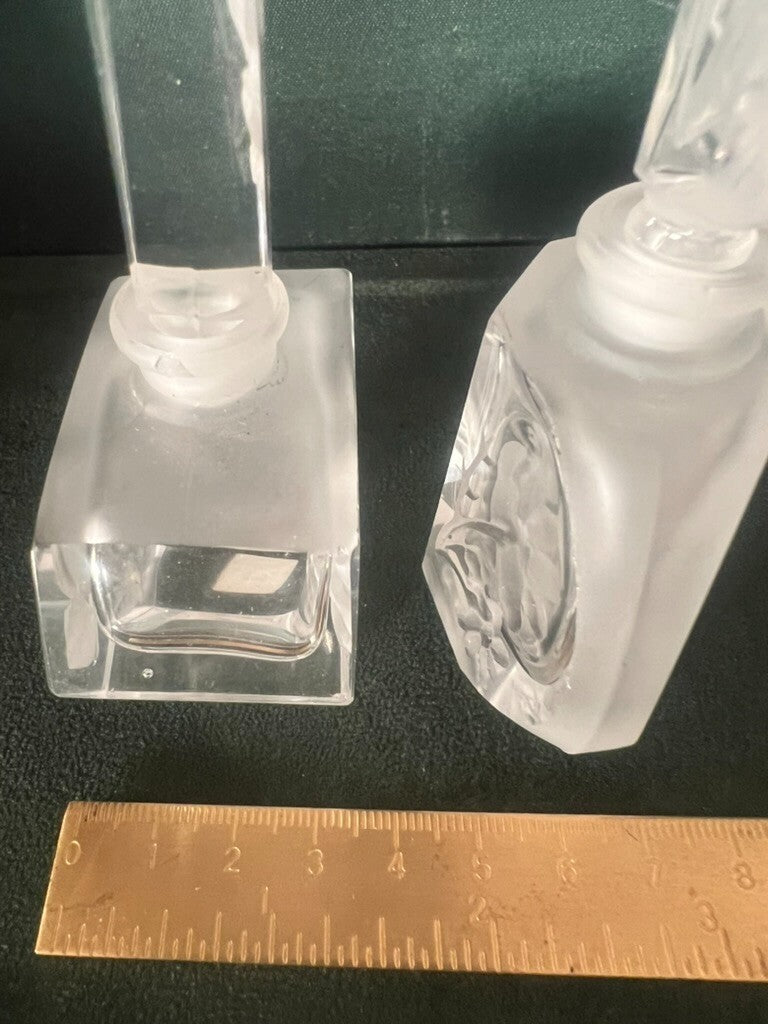 Thème Porte- Parfum Essenza Verre Bord Biseauté Rose Marguerite h11,5 Wc 2 Pcs 