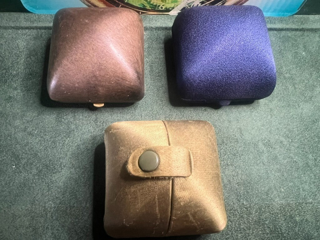 Boîtes Anneau Cas Münzetuis Münzetui Cas Bijou Lot 3 Pièces Vintage