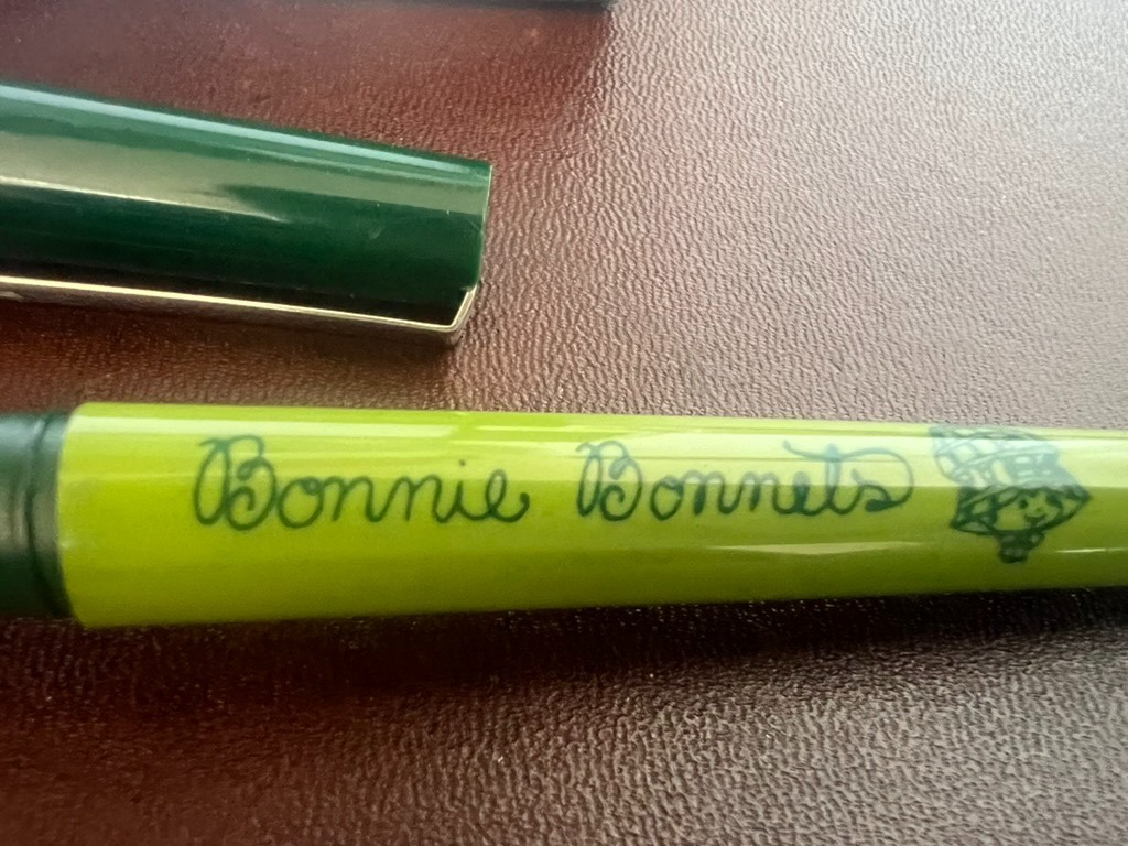 🔴 NOREX penna stilografica Bonnie Bonnets verde a cartuccia vintage