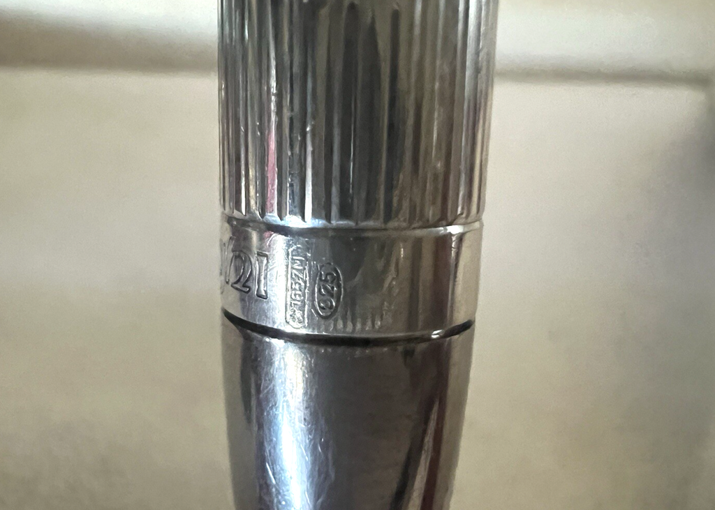 Settelaghi Stylo-Plume Sphère Argent 925 Massif Fenêtre Personnel Fort Poids 1