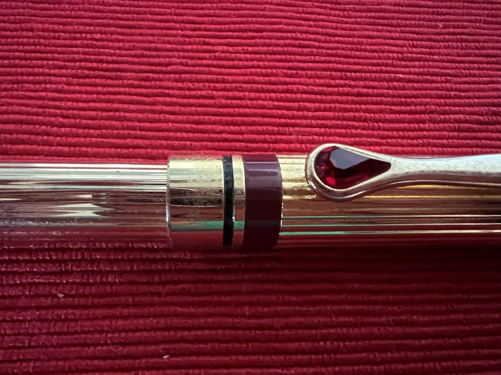 Stylo-Plume Stylo à Plume Or A Cartouche Iridium Point 7 Goutte Rouge Vintage