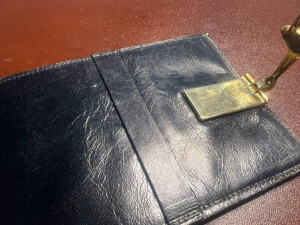 Fendi Men's Wallet Fabric Pumpkin Blue Inner Leather With Hook Vintage