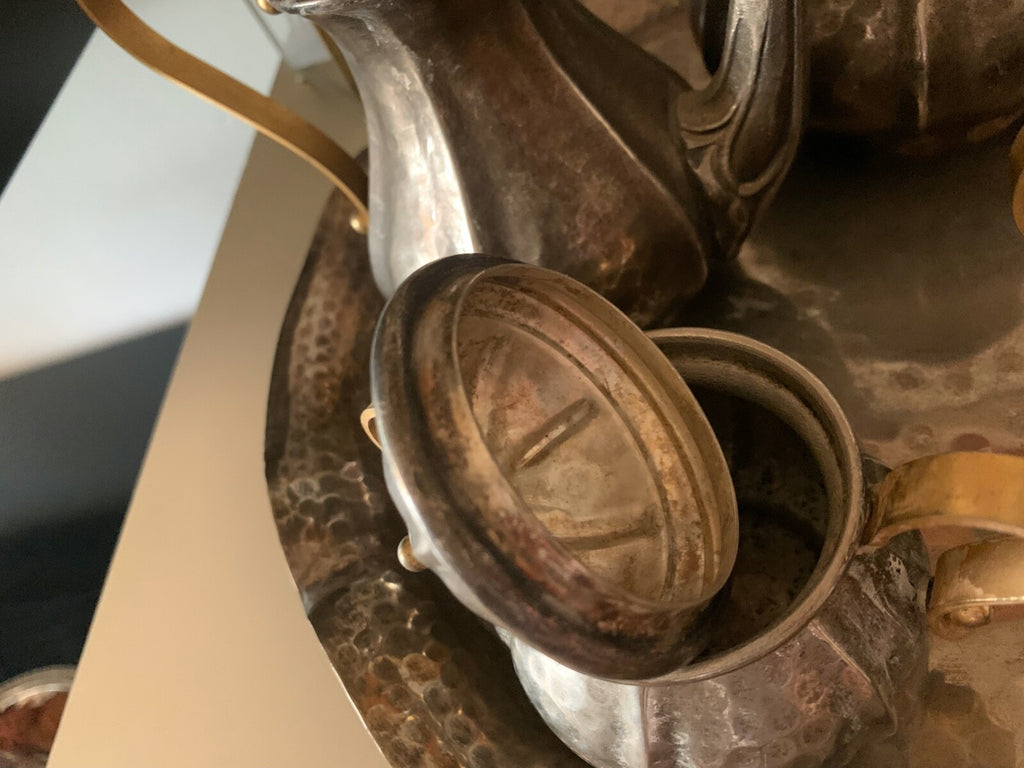 Service de The Café Répliqua: A Main En Silver Plated Vintage