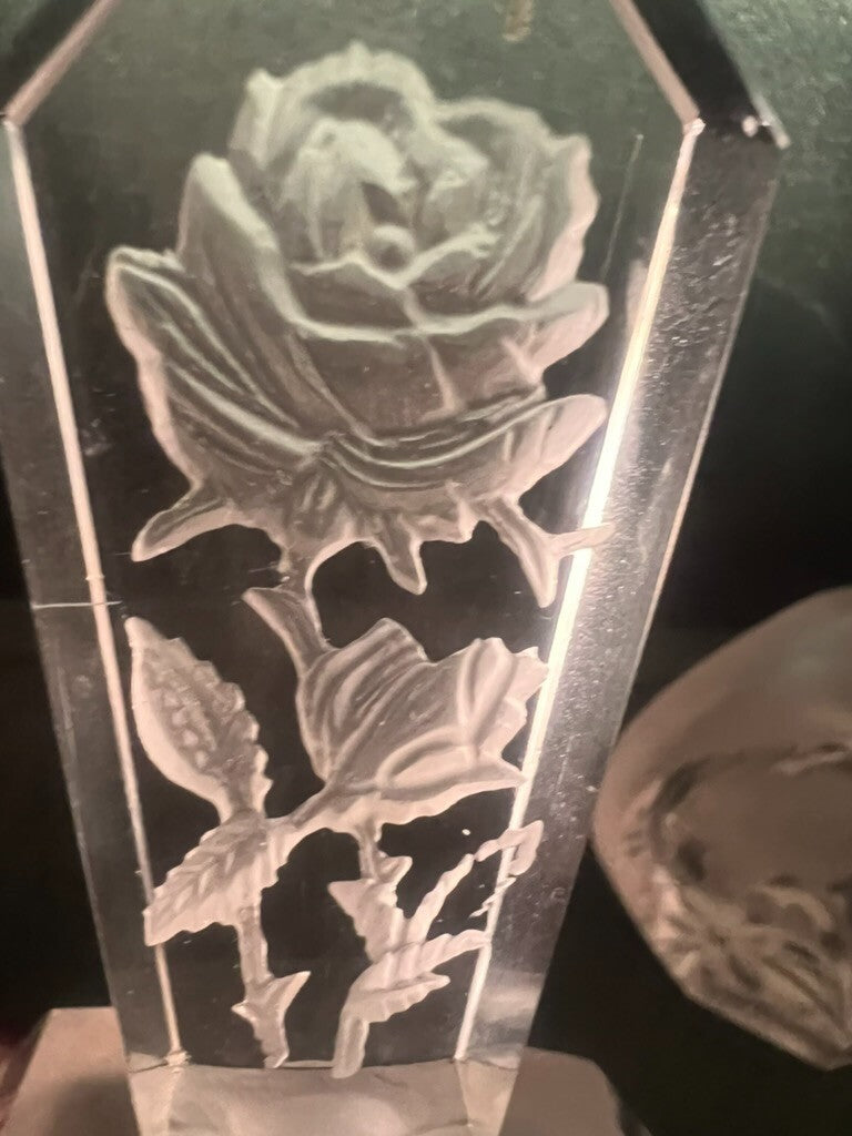 🔴 TEMA porta profumo essenza VETRO MOLATO rosa margherite h11, 5 Toilette 2 PZ