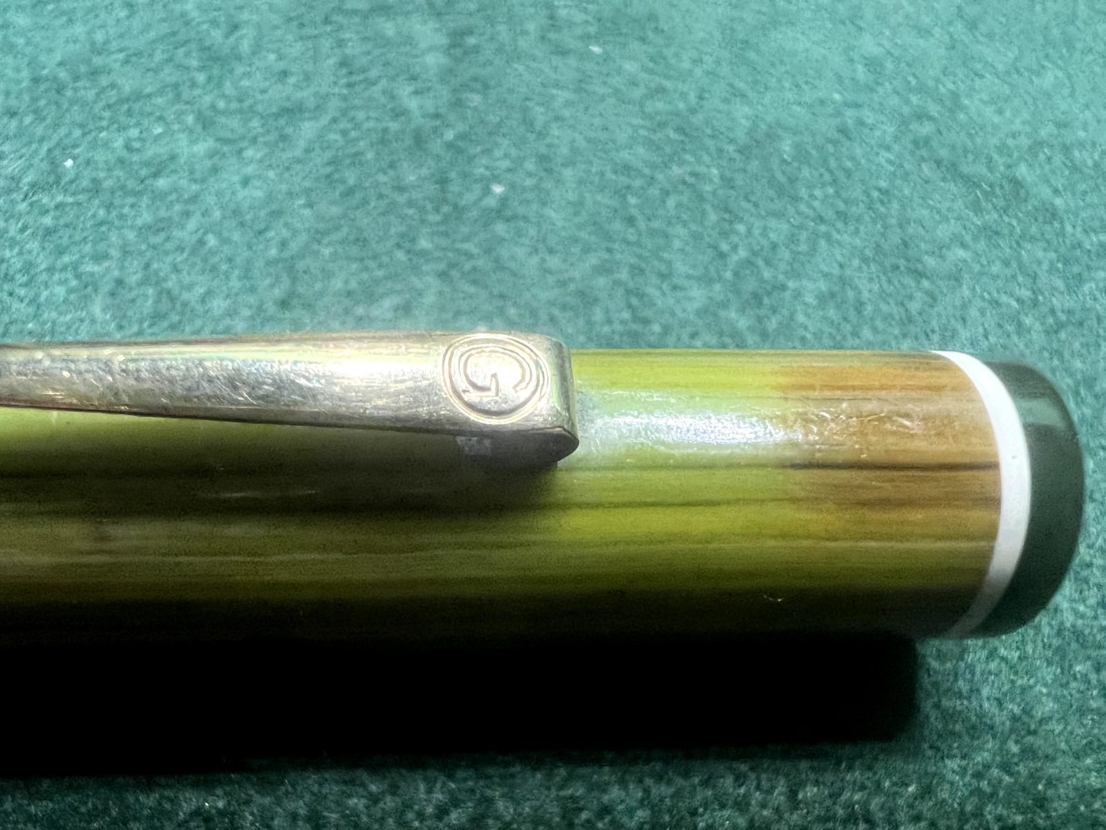 🔴 EUCLID penna stilografica verde nera profili cromati a leva SCRIVE vintage