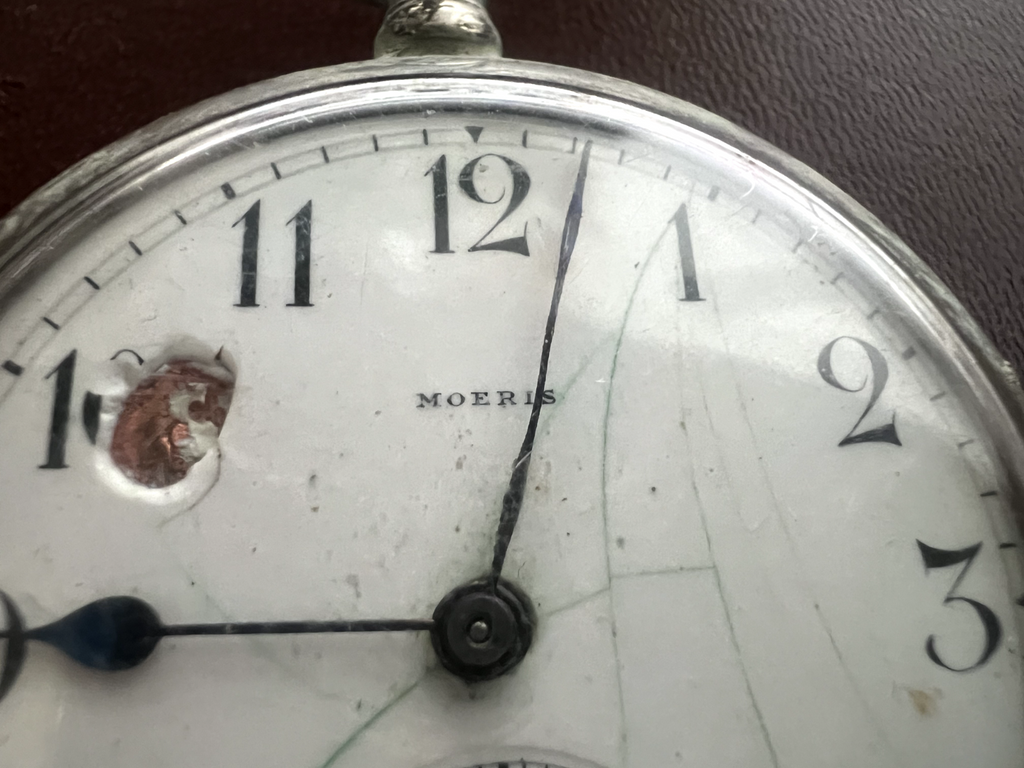 🔴 Orologio tasca ARGENTO 800 uomo da revisionare parti vintage Moeris N 16