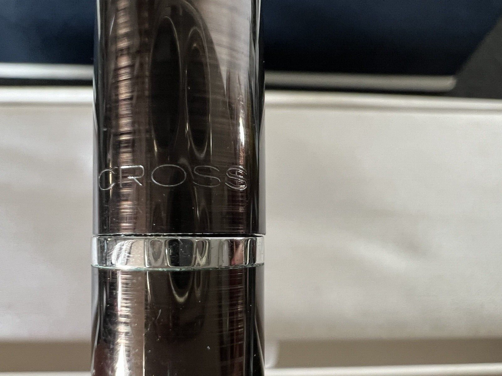 🔴 CROSS penna sfera lacca millerighe marrone e cromata aereodinamica scrive E