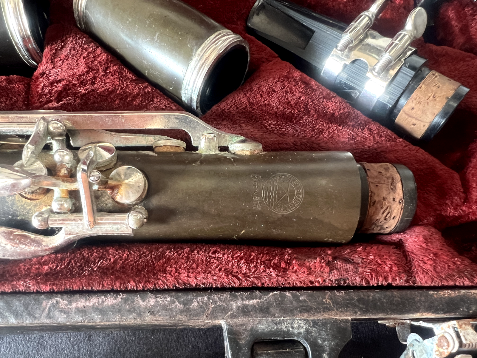 🔴 Clarinetto HSINGHAI legno completo valigia interno velluto originale vintage