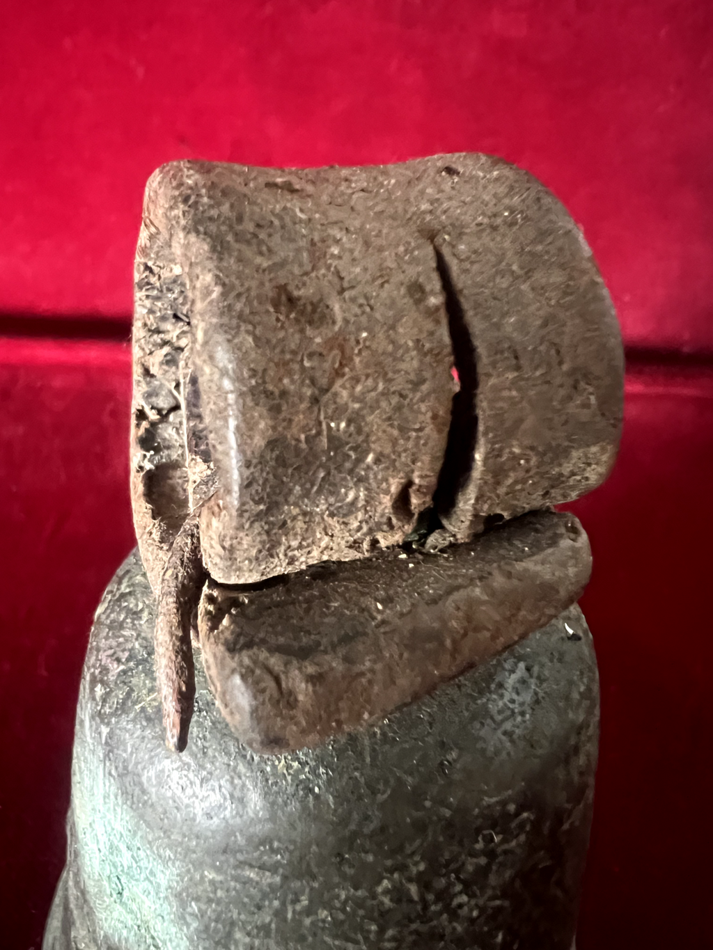 Sonnette Cloche Métal Bronze À Main Autel Hauteur 9 CM Vintage 