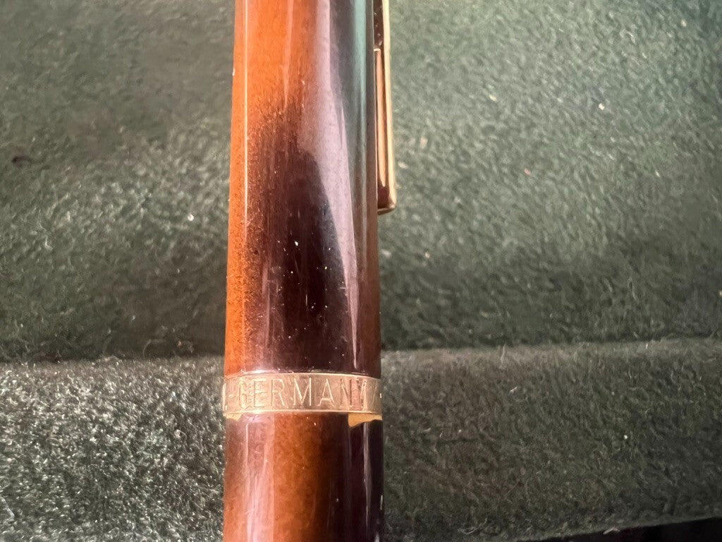 🔴 PAPERMATE penna sfera lacca marmorizzata profili dorati astuccio vintage