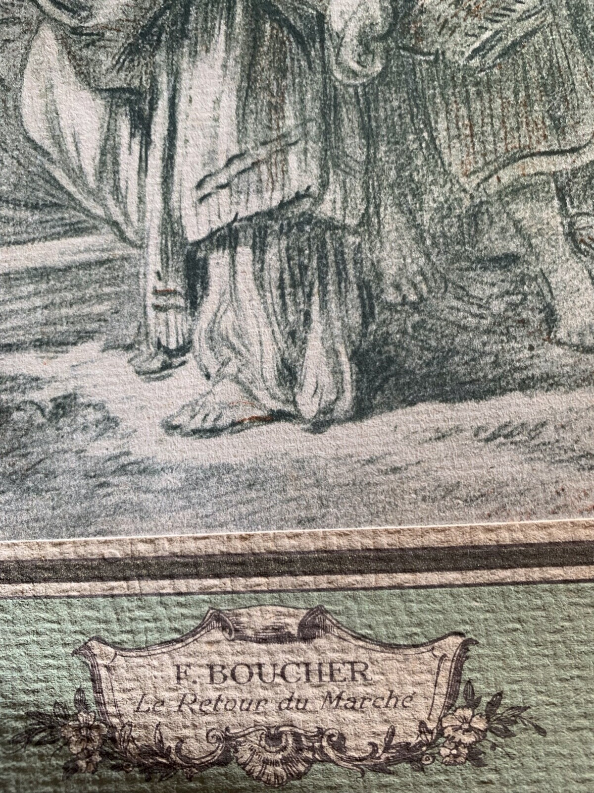 🔴 BOUCHER print picture Le retour du Marche collection Fitz Gerald 