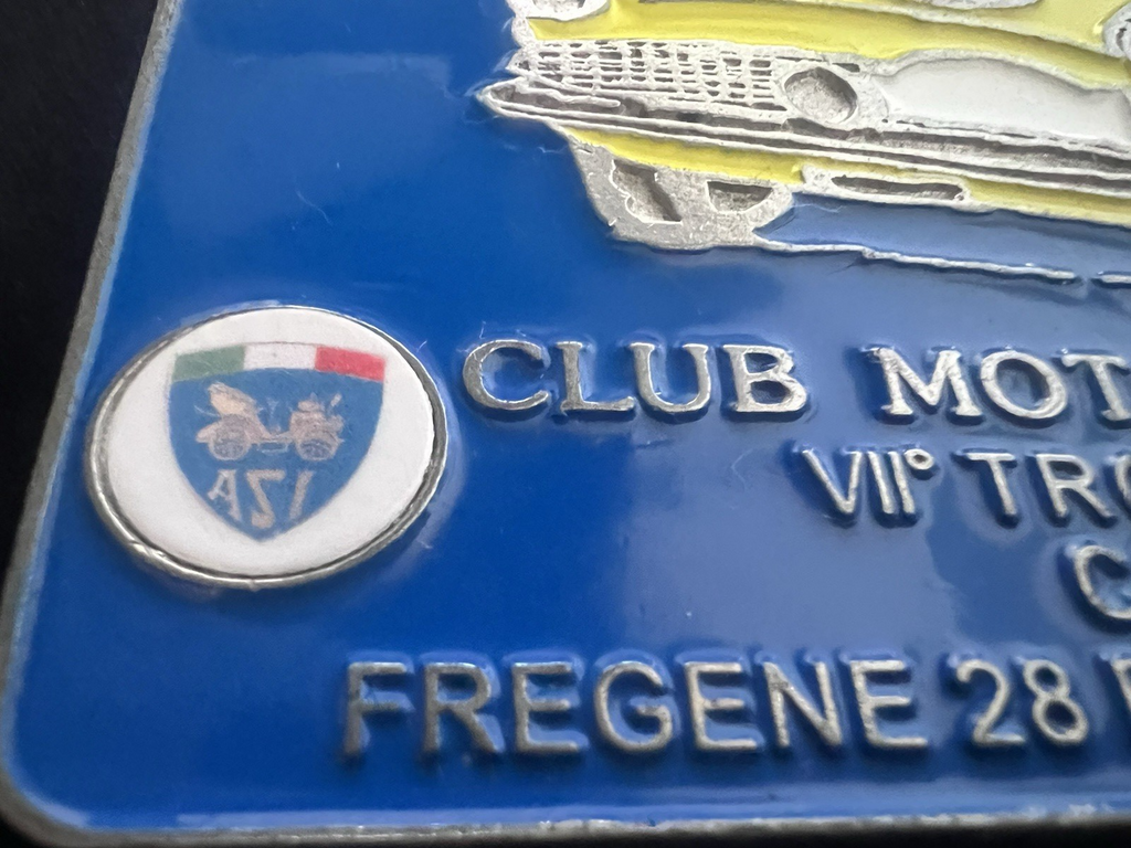 Trophée Voiture Asi Club Motori D'Altri Tempi Carnaval Fregene 2006 Car Badge 