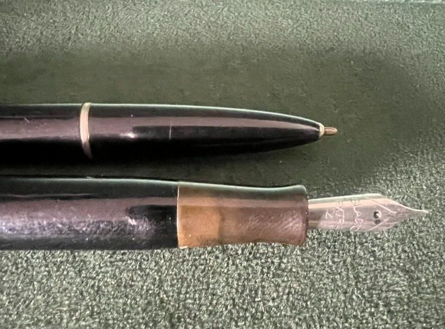 🔴 Penna stilografica stiloforo e penna sfera set base da scrivania vintage