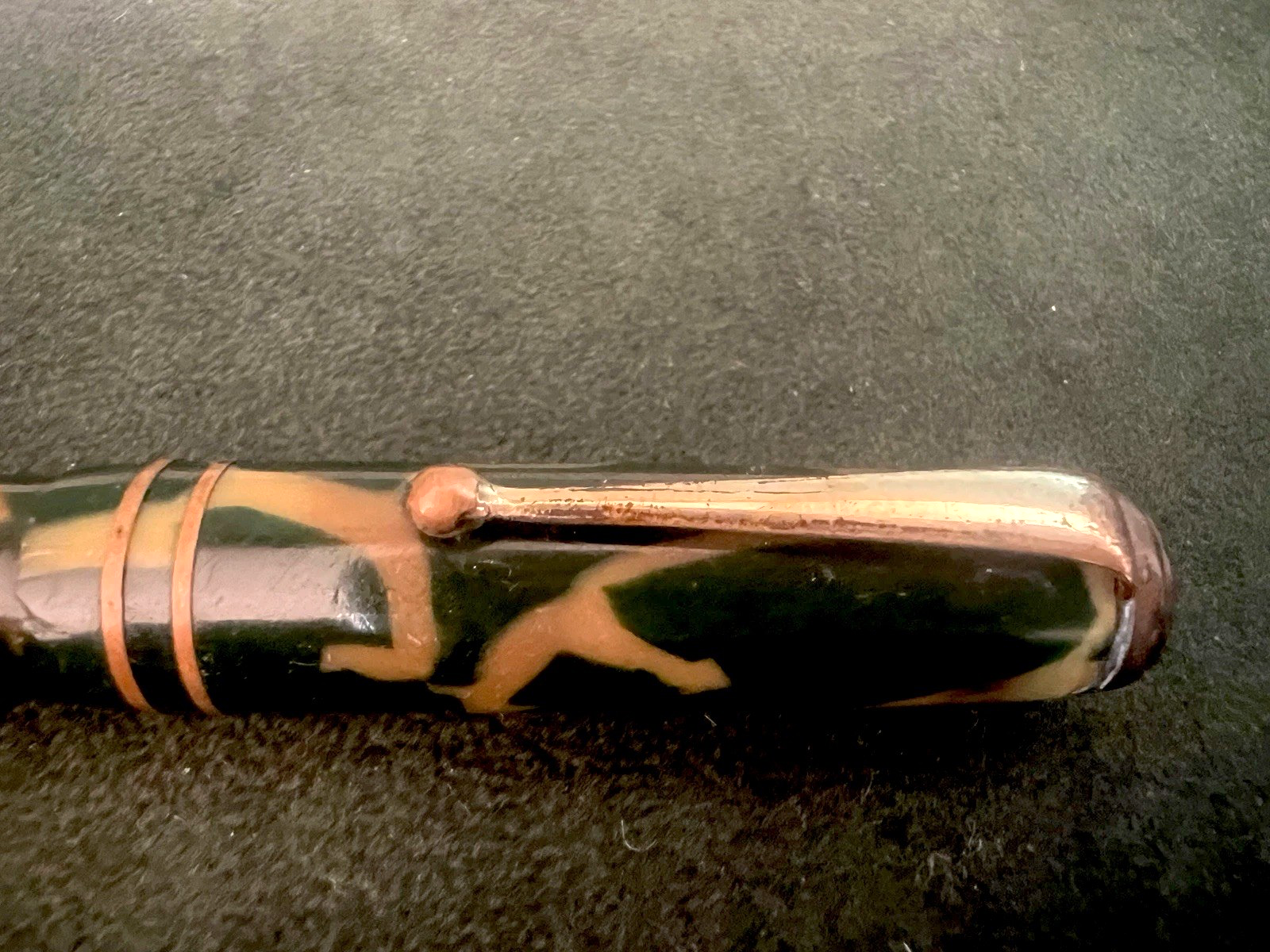 AURORA Fountain Pen Novum Green Celluloid Lever Gold Nib Vintage '30 