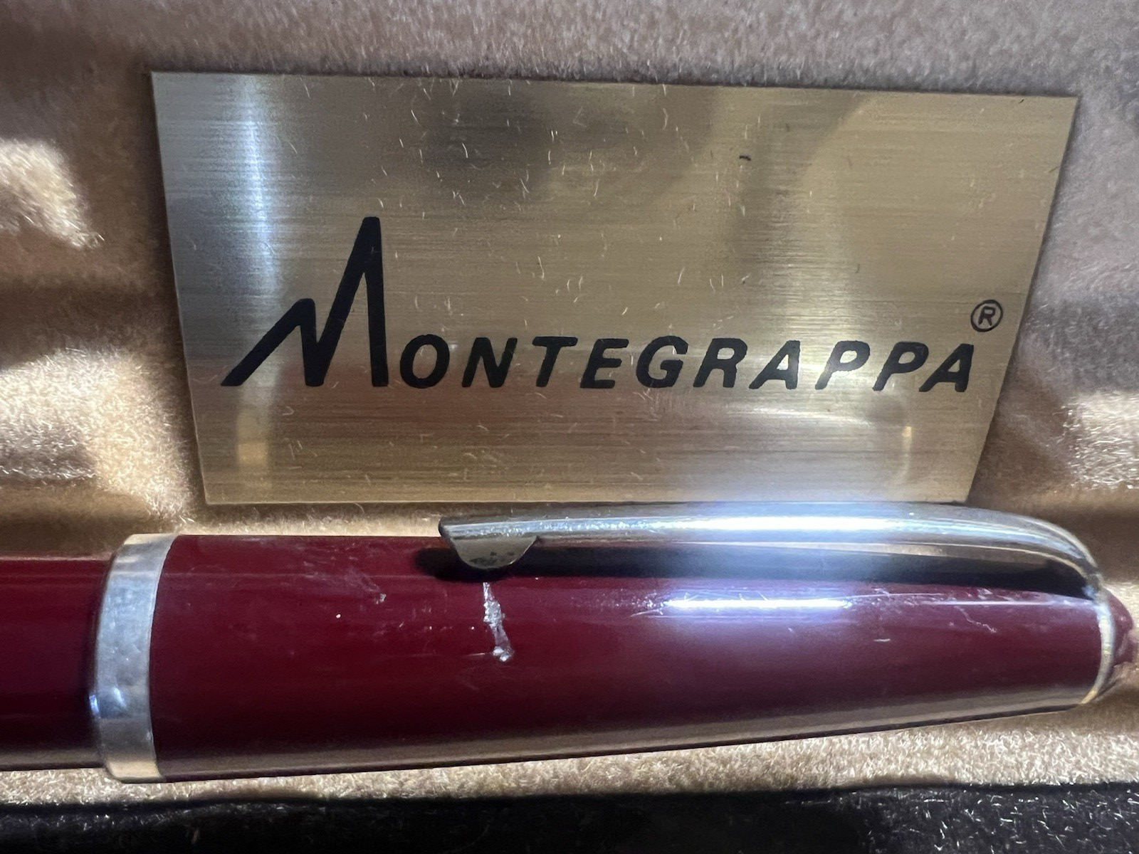 Montegrappa Stylo-Plume Stylo à Plume Bordeaux À Piston Écrit Style Vintage