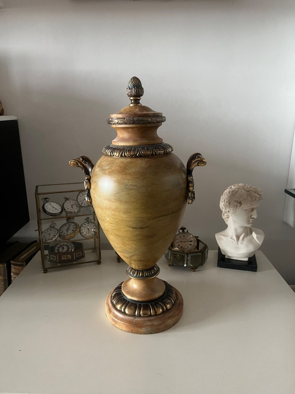 Amphore Albâtre Original Pot Lumière Luxe Poids 8 KG Grande Qualité Vintage