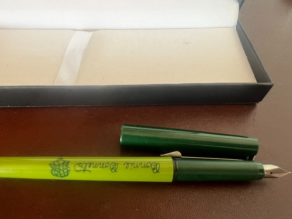 🔴 NOREX penna stilografica Bonnie Bonnets verde a cartuccia vintage