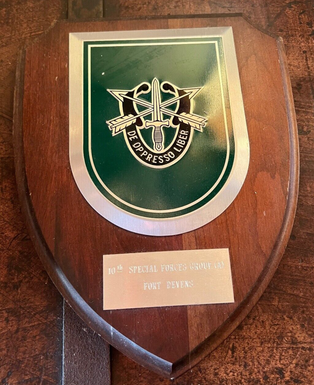 🔴 Wappen INDIVIDUALITÄT 10 US SPECIAL FORCES GROUP Vintage-Holzschild