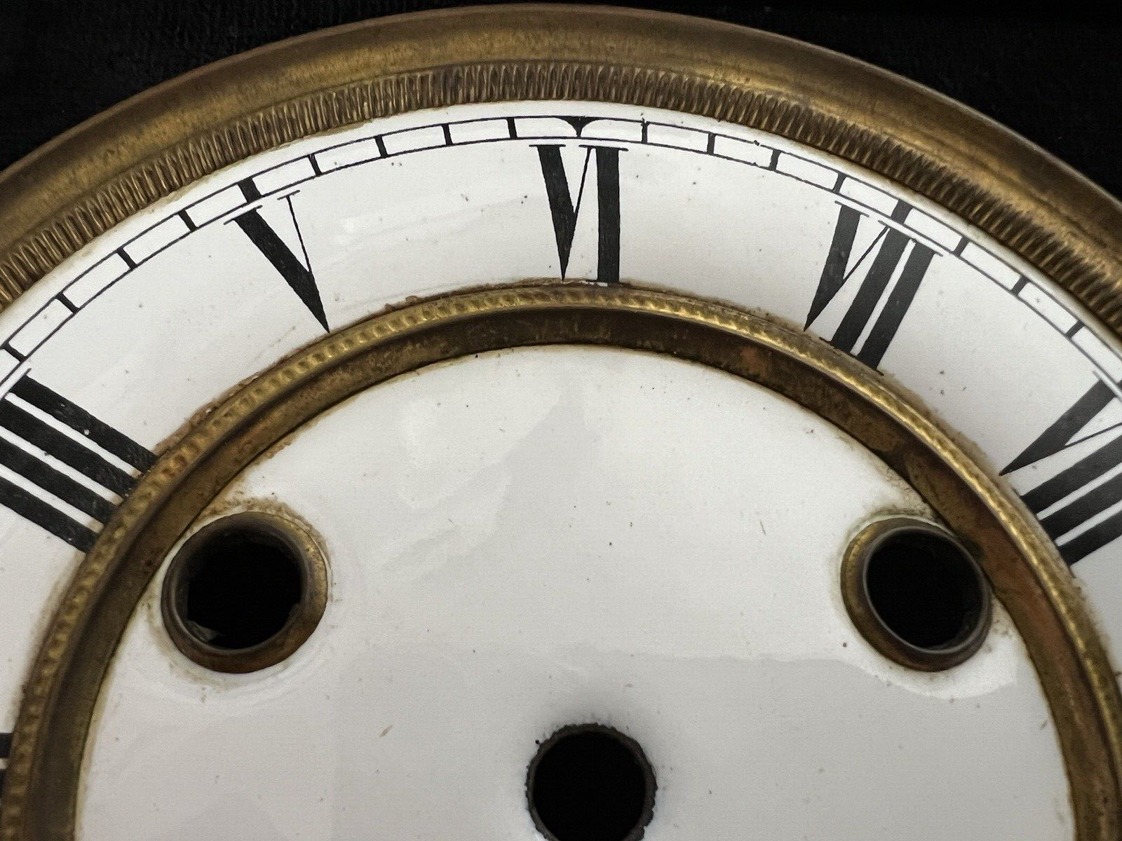 Cadran Horloge Pendule Mur Polonais Double Bordure Laiton Tiges