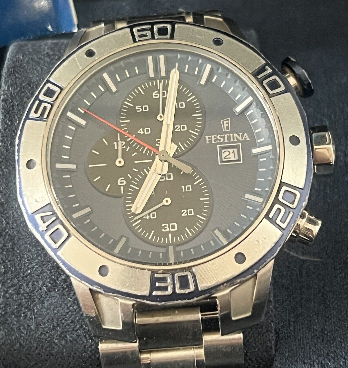 Festina Chronographe Homme F166667 Quartz Acier Surdimensional Fonctionne 