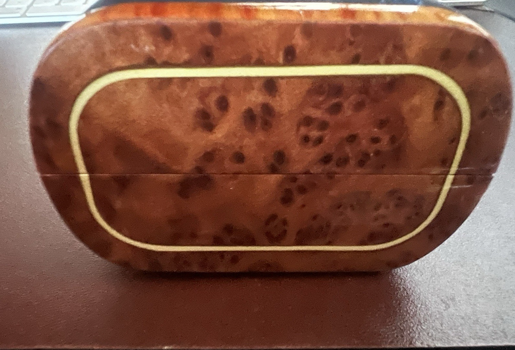 TIBALDI Box For Bentley Pen Blue Leather Wood Burl Pen Holder A