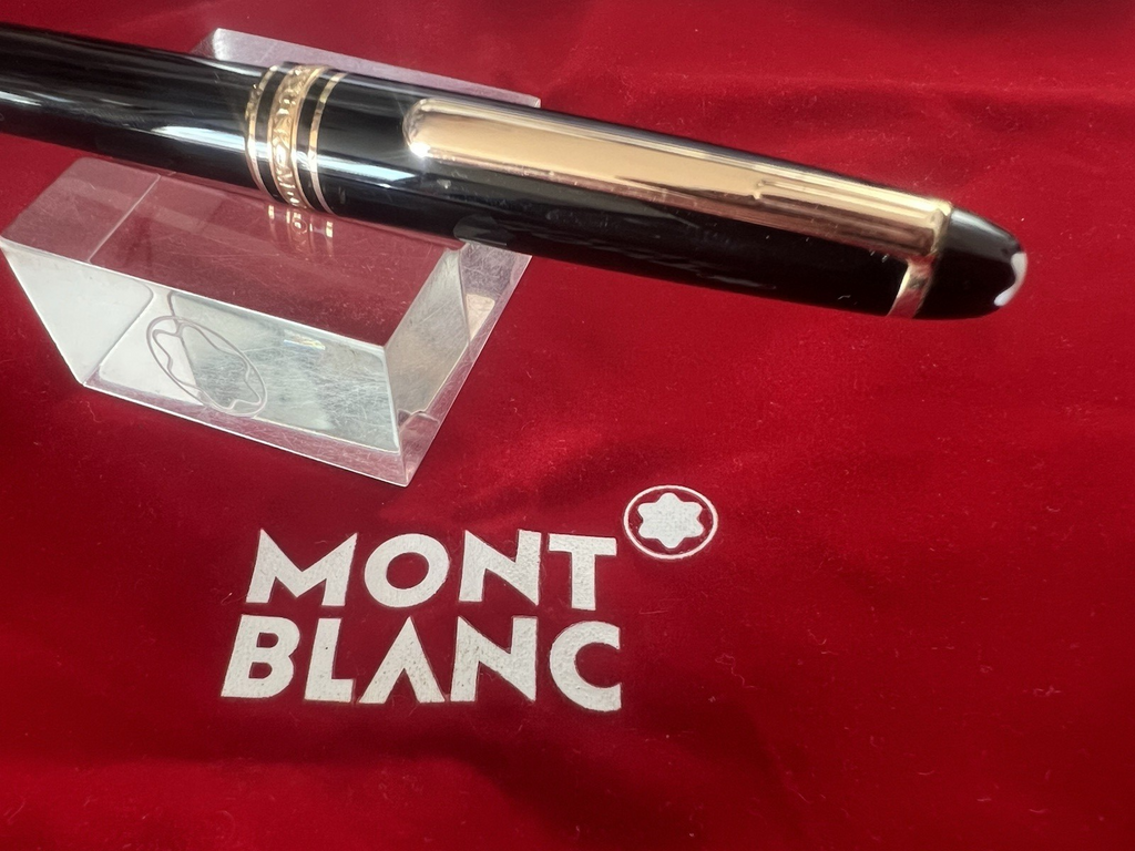 🔴 MONTBLANC penna sfera Meisterstück Classica profili oro rosa garanzia NOS