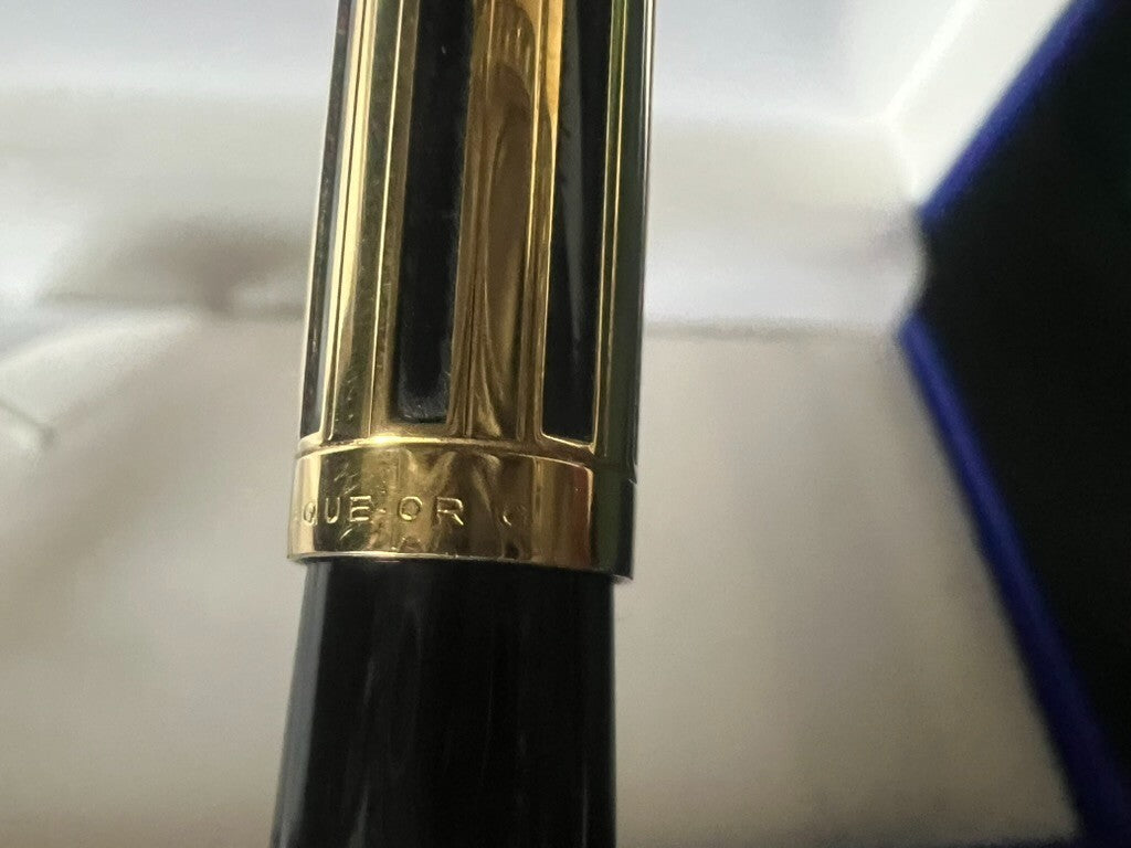 🔴 WATERMAN penna sfera Night and Day placcata oro con finestre concave scrive