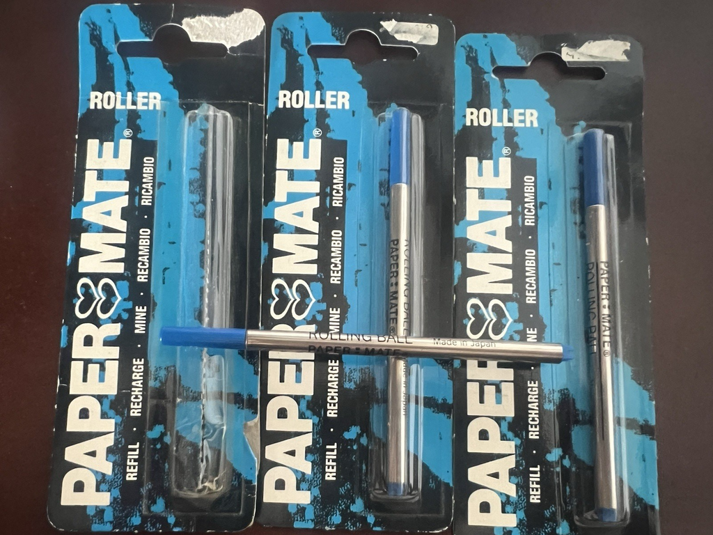 Papermate Refill Stift Roller Blau 3 Stücke Ersatzteile Neu Laden Tinte