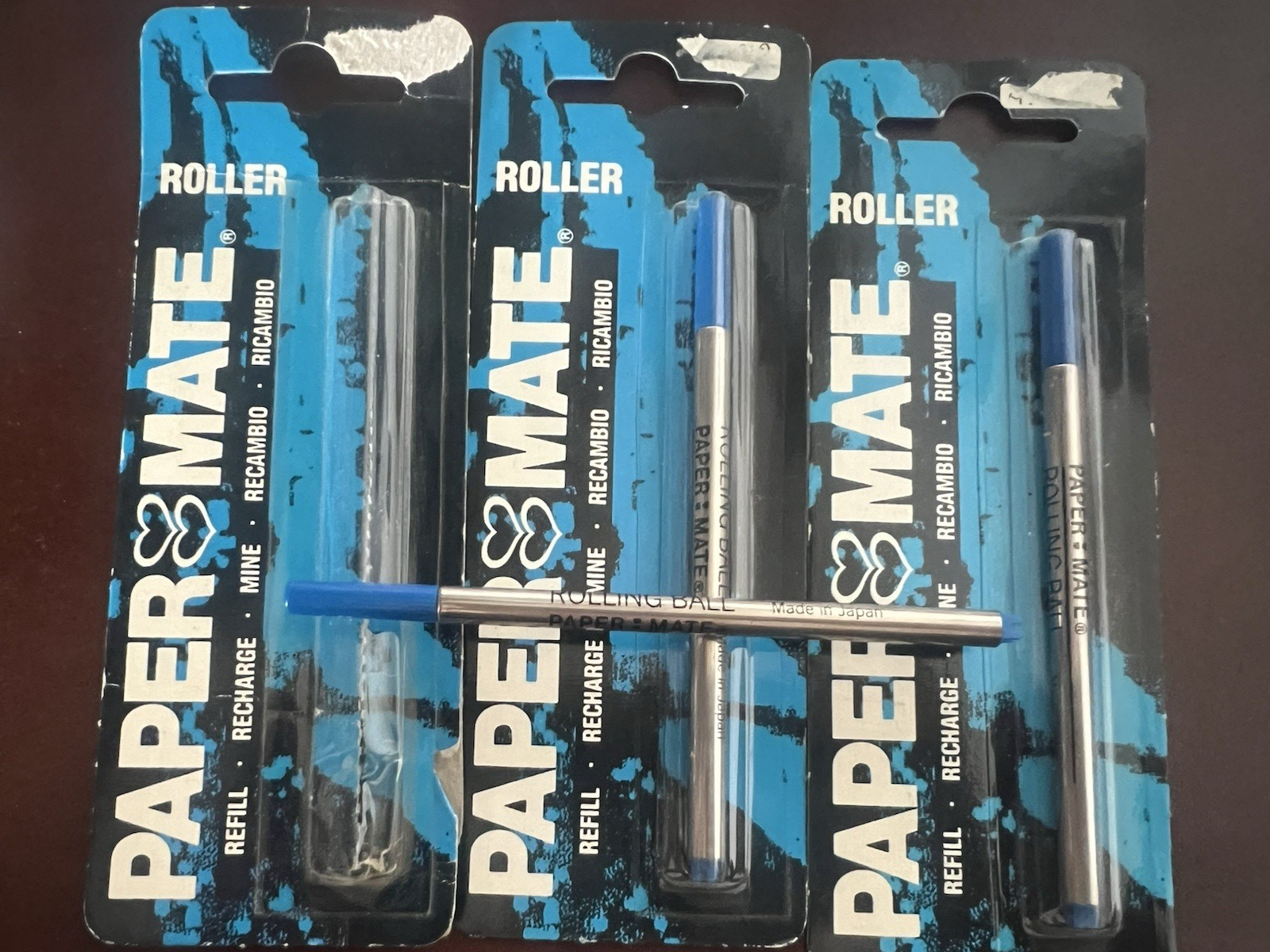 Papermate Refill Stift Roller Blau 3 Stücke Ersatzteile Neu Laden Tinte