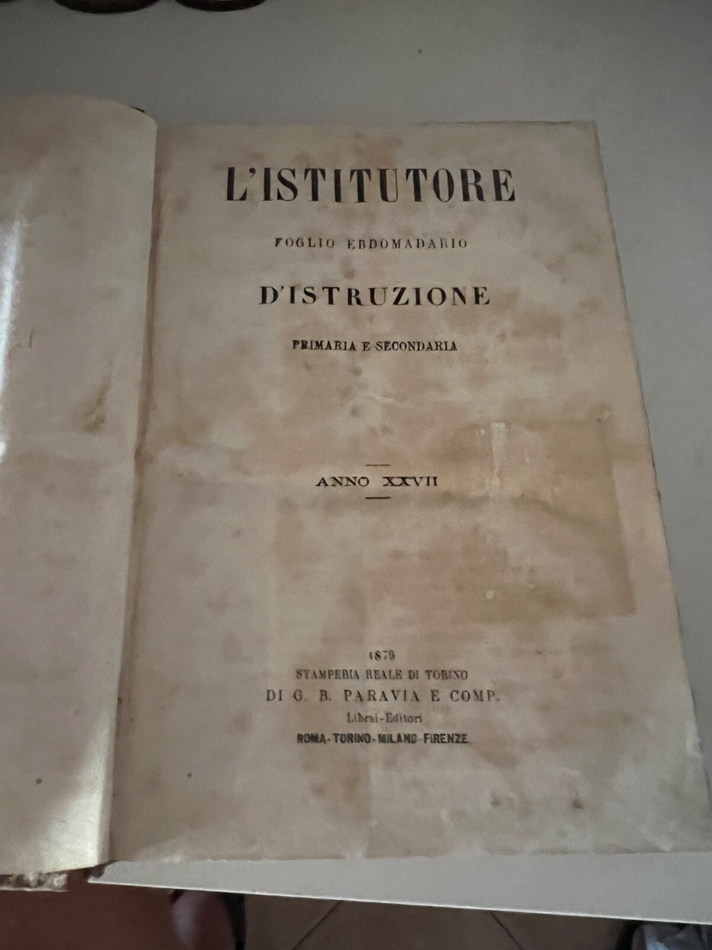 Livre L'Istitutore Feuille Toutes les Semaines De Instruction Actes Officiels