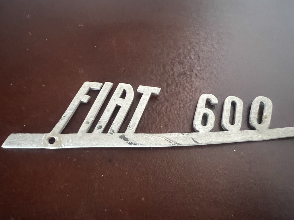 Coat of Arms Fiat 600 Car Emblem Frieze Logo Print Plate Metal
