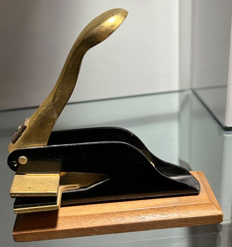 🔴 JUSTRITE precision 2-Sided Wood Brass Sheet Marking Desk Stamp 