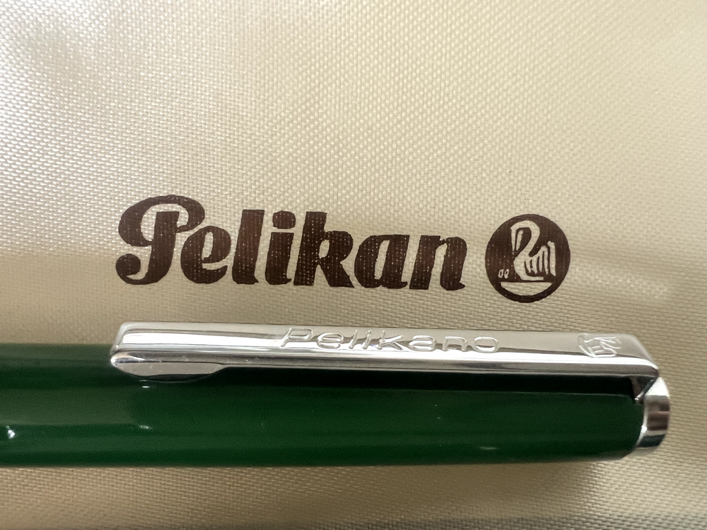🔴 PELIKAN penna stilografica Pelikano VERDE pennino F con cartucce vintage
