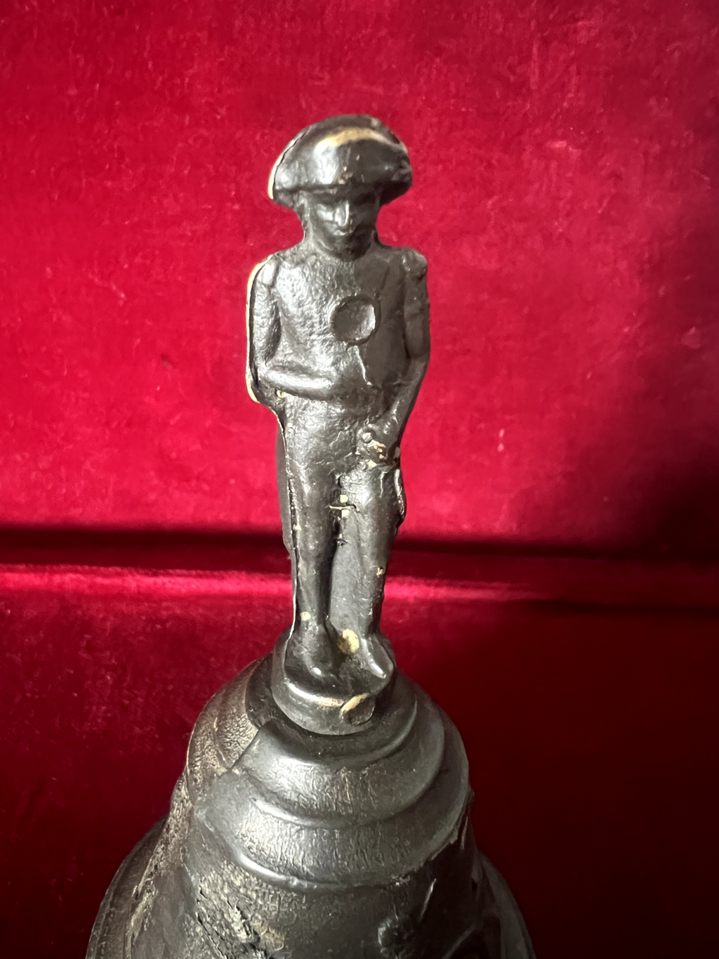 🔴 CAMPANELLO campanella campana metallo bronzo statua Napoleone h 12 cm vintage