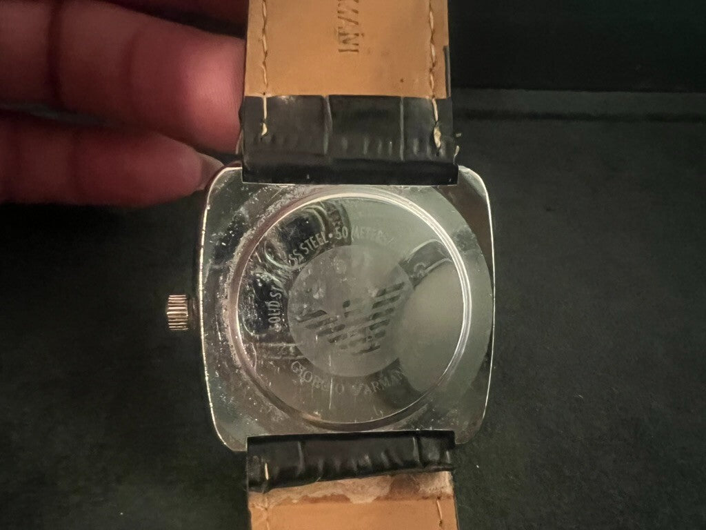 Emporio Armani Montre Hommes Quartz Acier Carré Trousse Et Garantie 