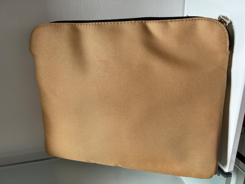 🔴 BULGARI pochette Alitalia porta IPAD organizer viaggio tessuto champagne L26