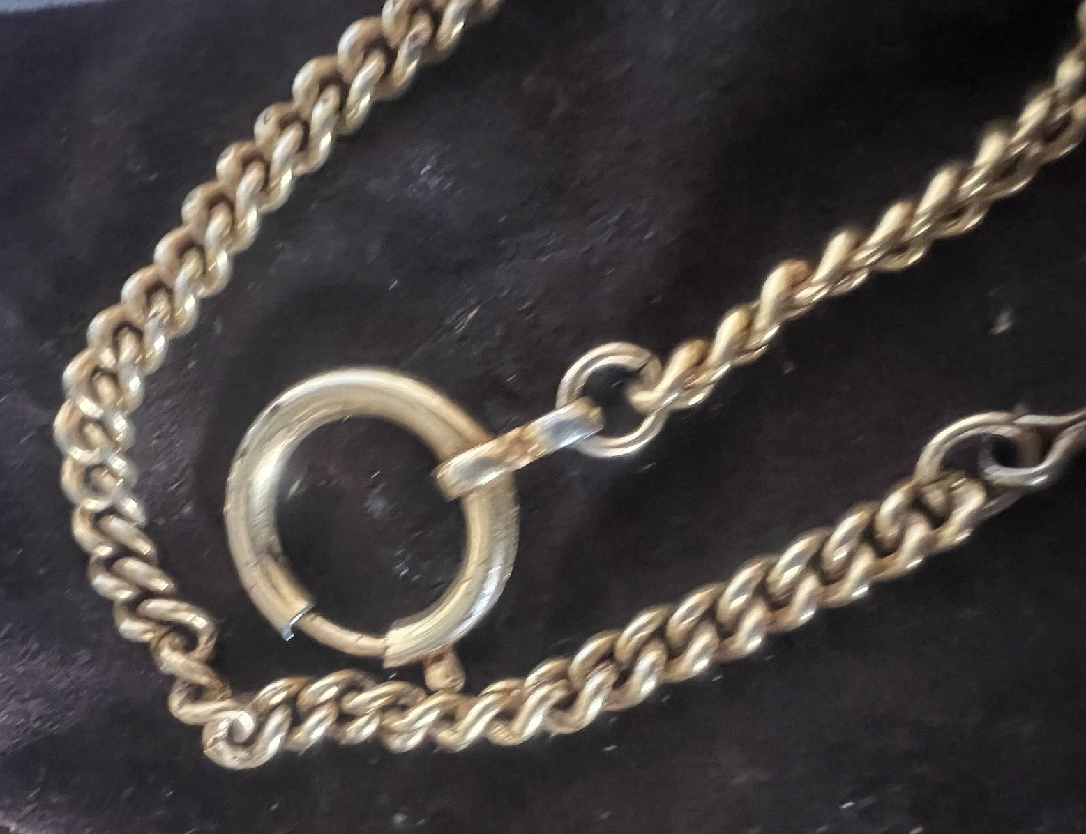 🔴 CATENA orologio tasca dorata con moschettone Lunghezza 25 cm VINTAGE