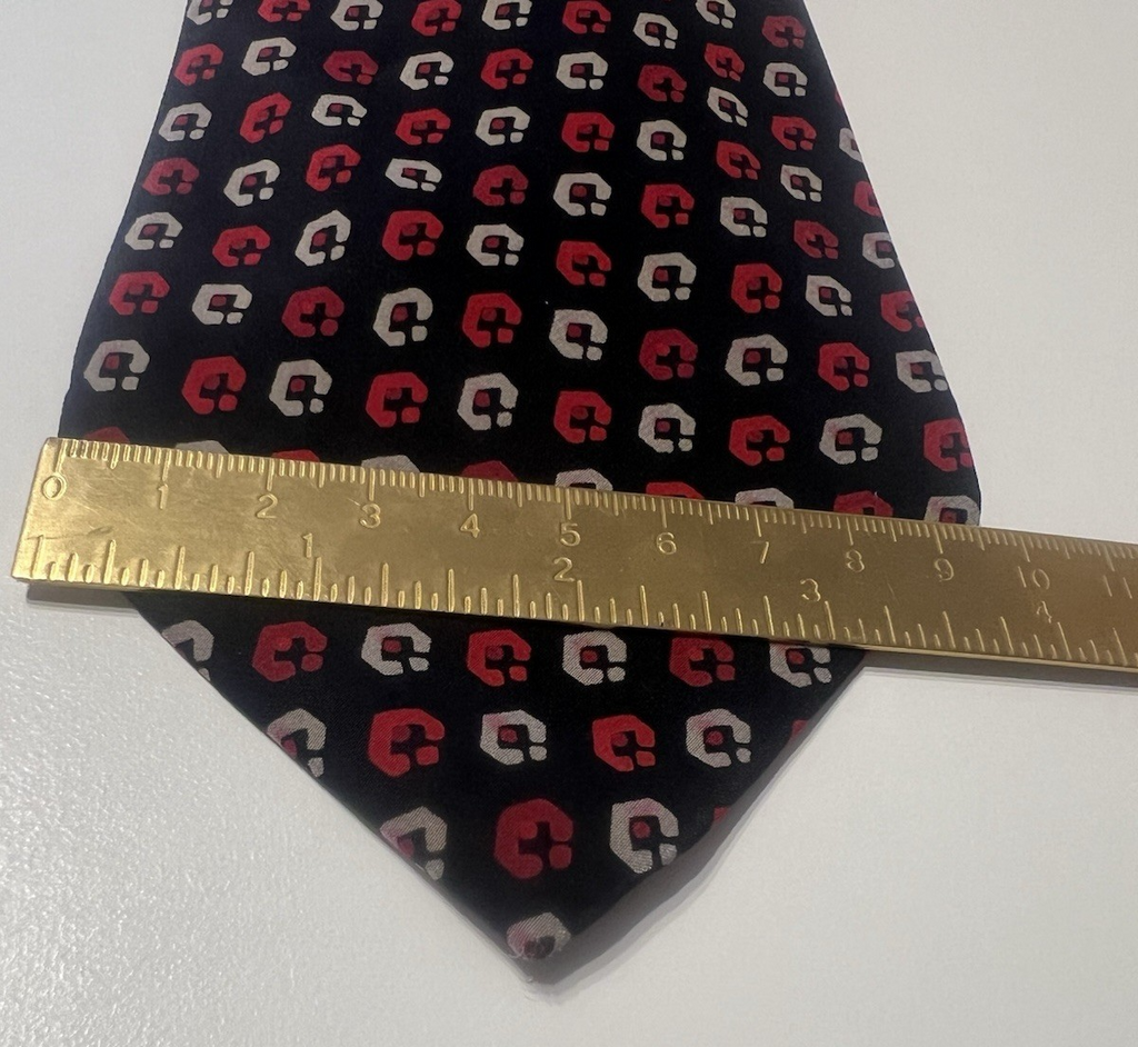 YSL Silk Tie YVES SAINT LAURENT Red Black White Pure Silk