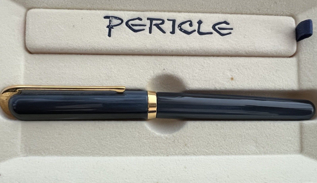 🔴 VISCONTI Pericle Kugelschreiber, blau marmoriert, mit Box und Zertifikat 