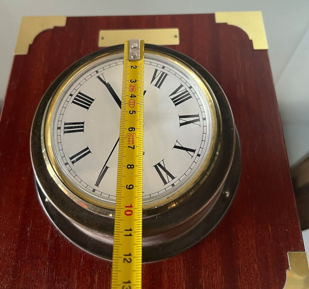 🔴 STAVER orologio parete muro barca metallo legno nautico oblò quarzo vintage
