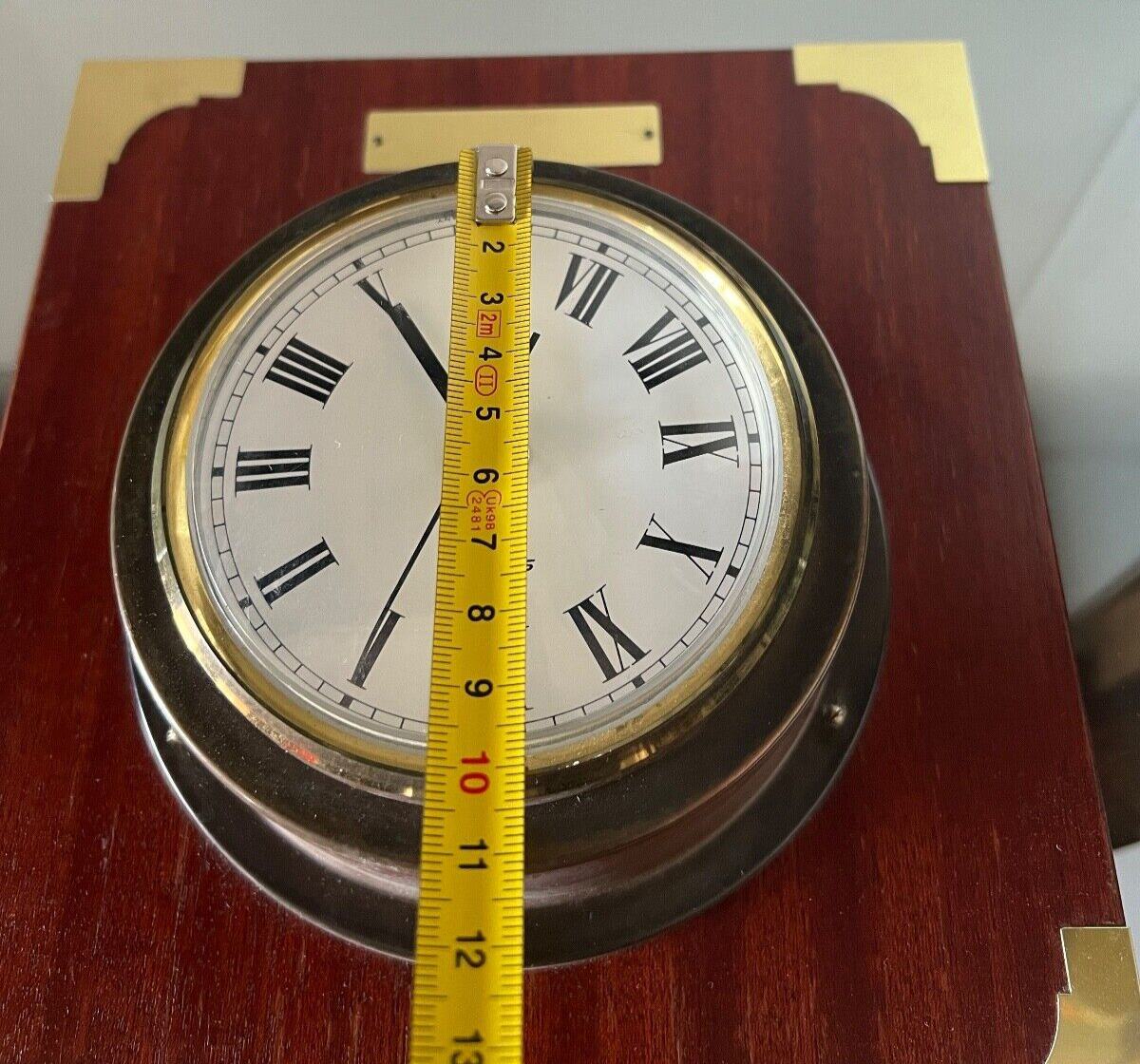 🔴 STAVER orologio parete muro barca metallo legno nautico oblò quarzo vintage
